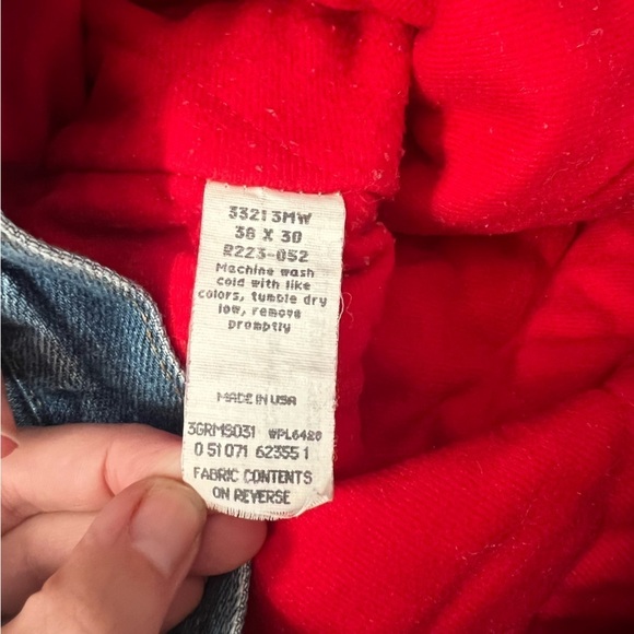 Wrangler Thermal Jeans Mens 36x30 Blue Rugged Wear Denim Red Lining insulated - Picture 13 of 14